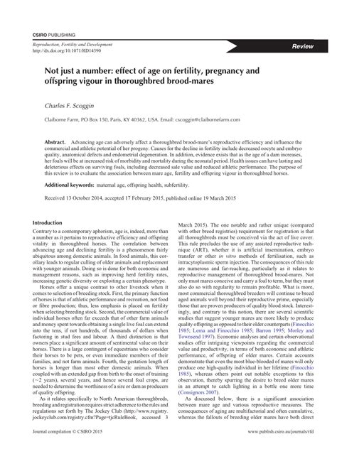 Pdf Not Just A Number Effect Of Age On Fertility Pregnancy And