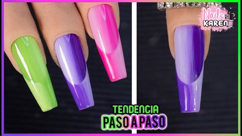 TENDENCIA en UÑAS Difuminado Invertido Paso a Paso NailsByKaren