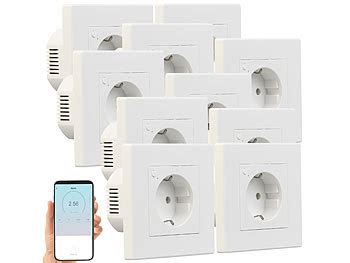 Luminea Home Control Alexa Smart Steckdose Er Set Wlan Unterputz