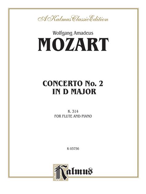 Flute Concerto No 2 In D Major K 314 Wolfgang Amadeus Mozart Solos