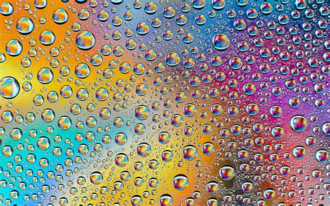 Gotas De Agua Con Colores Del Arcoiris Fondo De Pantalla K Hd Id