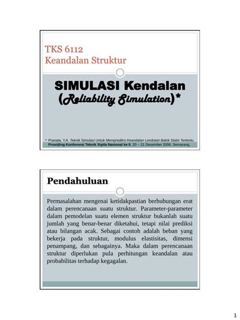 Pdf Simulasi Kendalan Reliability Simulation Tks Keandalan