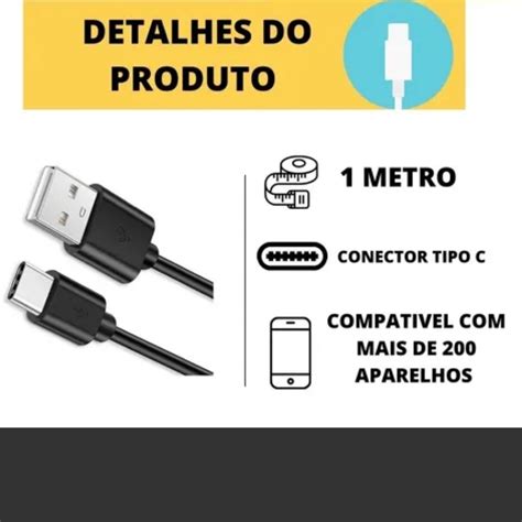 Cabo Carregador Usb Tipo C Turbo Ultra Rapido Resistente 100 Original Shopee Brasil