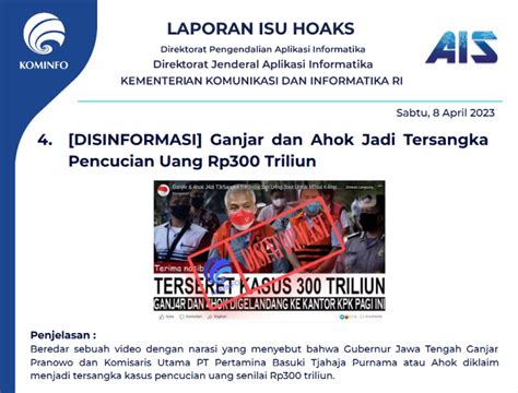 Isu Hoaks Disinformasi 8 April 2023 PPID Diskominfo Jateng