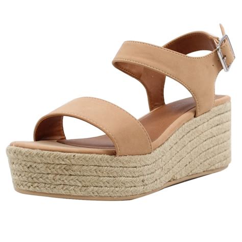 Shoes Dark Nude Open Toe Ankle Strap Espadrille Wedge Poshmark