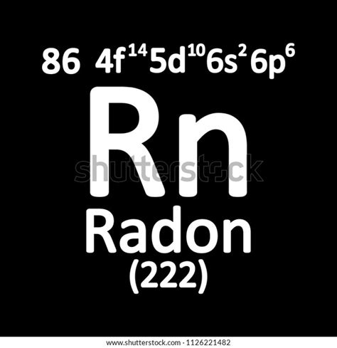 Periodic Table Element Radon Icon On Stock Vector Royalty Free