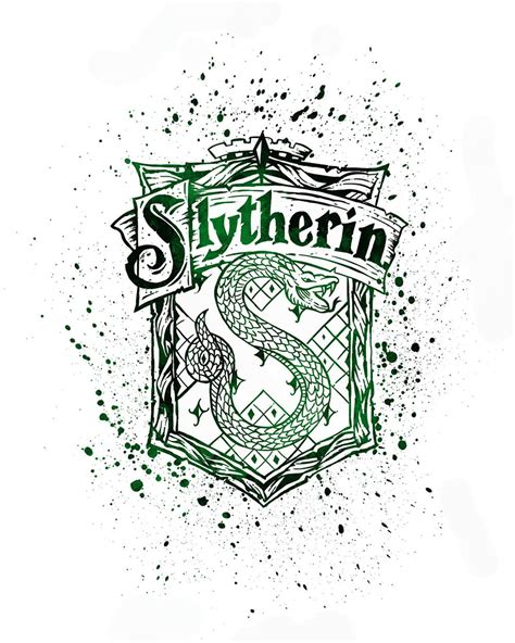 Harry Potter Slytherin 02 House Silhouette Poster Watercolor Etsy