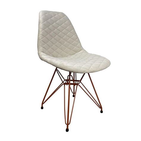 Cadeira Jantar Estofada Nude Eiffel Eames Base Cobre Leroy Merlin