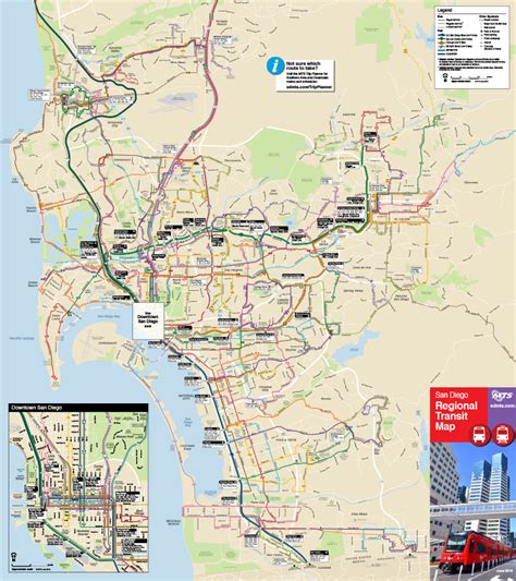 San Diego Transit Map Color 2018