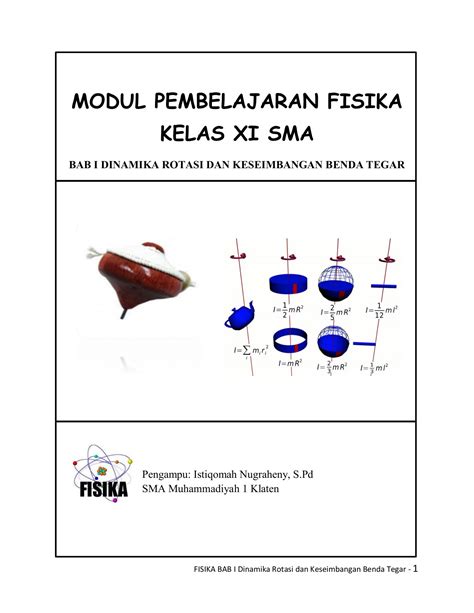 MODUL BAB I Dinamika Rotasi dan Kesetimbangan Benda Tegar KLS XI - Isti ...