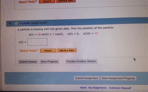 Solved A Particle Is Moving With The Given Data Find The Chegg