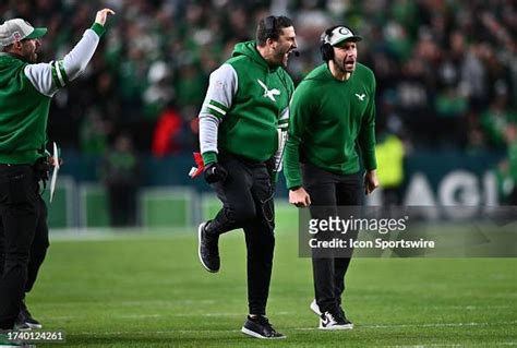 Philadelphia Eagles Head Coach Nick Sirianni reacts after a touchdown ...