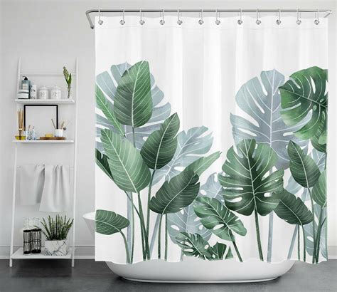 Transform Your Bathroom With A Tropical Vibe Green Palm Leaf Shower