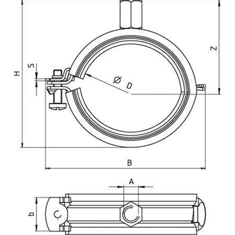 Obejma do rur z wkładką gumową 48 53 mm