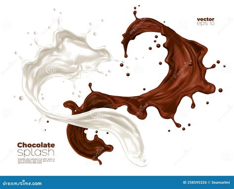 Isolated Milk And Chocolate Splash Swirl Or Flow Stock Illustration