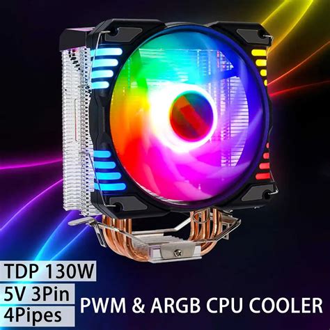 TDP130W CPU Kühler 4 Wärme Rohre 120mm 4 Pin PWM ARGB für Intel LGA 775