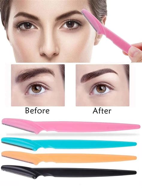 4pcs Colorful Eyebrow Shaver Razor With Single Blade For Trimming