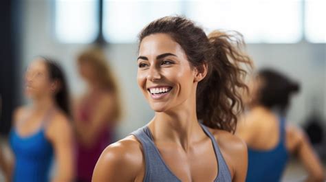 Premium Photo | Portrait of a young athletic woman in a gym