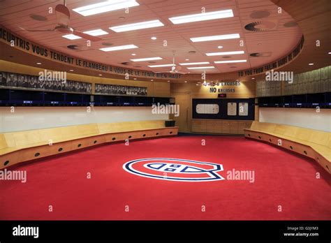 Interior View Of The Locker Room Of National Hockey Leagues Montreal