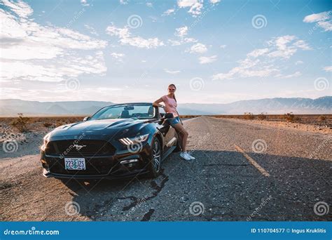 Young Woman Standing by the Ford Mustang GT Editorial Photography ...