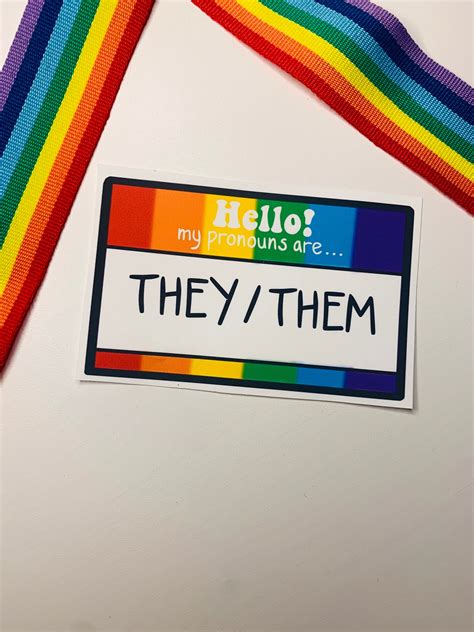 They Them Sticker Lgbtq Pride Sticker Gay Pride Equality Etsy