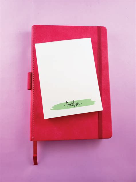 Watercolor Personalized Notepad Custom Notepad Initial Etsy