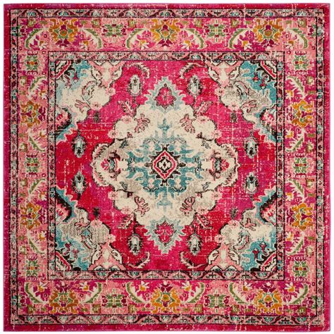 Safavieh Monaco Pinkmulti 5 Ft X 5 Ft Square Area Rug Mnc243d 5sq