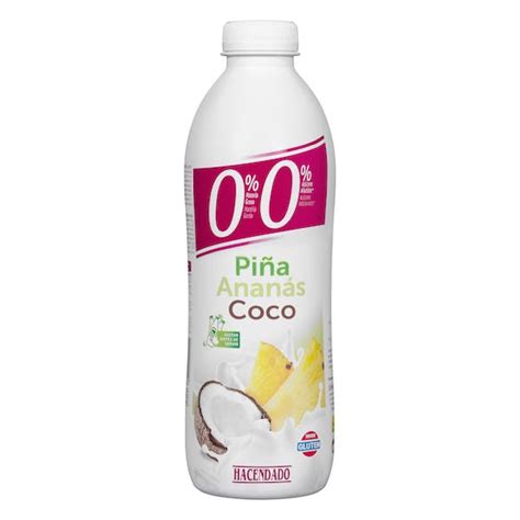 Yogur líquido desnatado Piña y Coco Hacendado 0 m g 0 sin azúcares