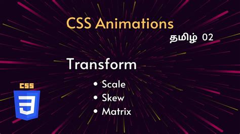 CSS Animations Transform Property Tamil CSS Animations Tutorial For