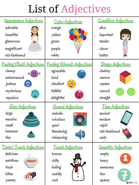 List Of Adjectives For Students