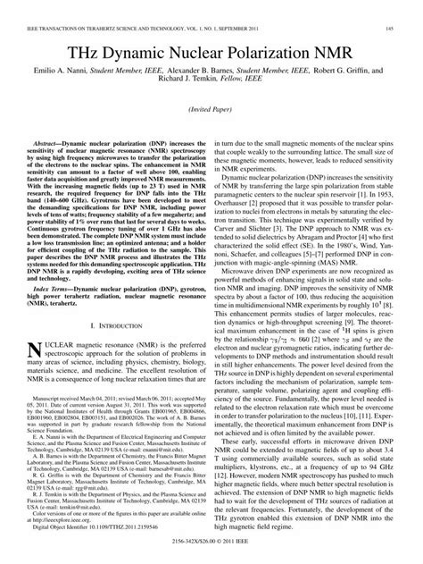 Pdf Ieee Transactions On Terahertz Science And Index Terms