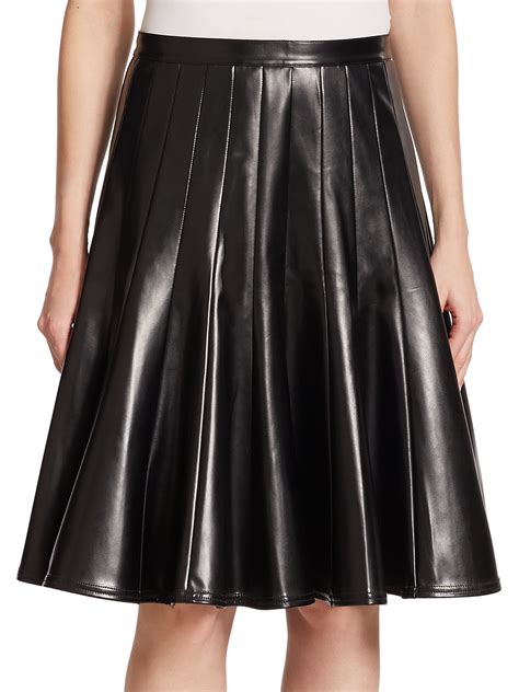 Lyst Marc By Marc Jacobs Edie Pleated Faux Leather Skirt In Black