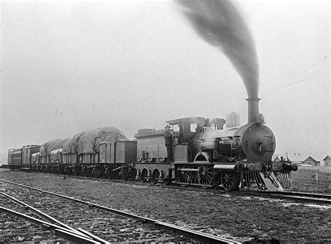 Negative Victorian Railways F Class 2 4 0 Steam Locomotive Hauling A Mixed Goods And Passenger