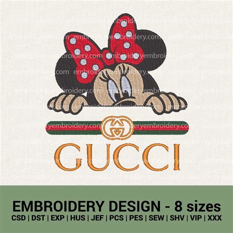 Gucci Minnie Mouse Logo Machine Embroidery Designs Downloads