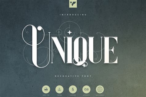 Unique Decorative Serif Font Design Cuts