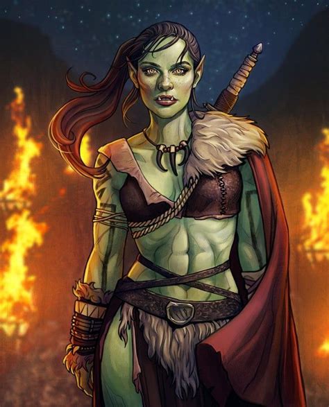 Oc Vola Charming Half Orc Warrior Woman Painted By Me