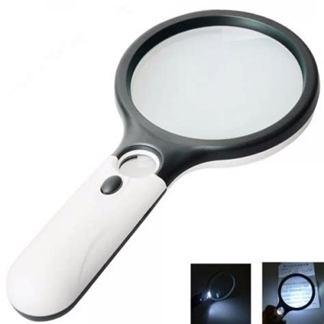 Magnifier 3 LED Light, Aimbinet 3X 45X Handheld Magnifier Reading ...