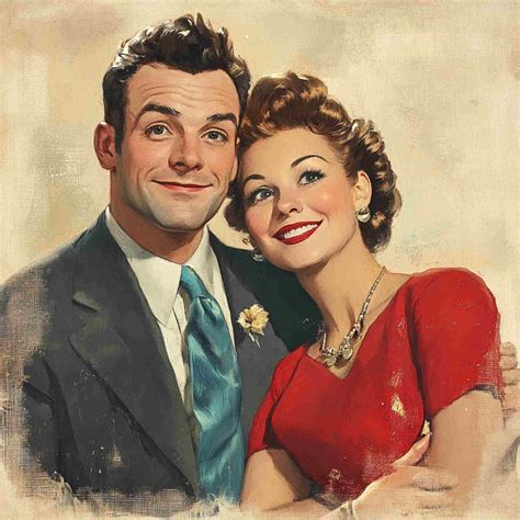 Vintage Couples Expressions Art Free Stock Photo - Public Domain Pictures