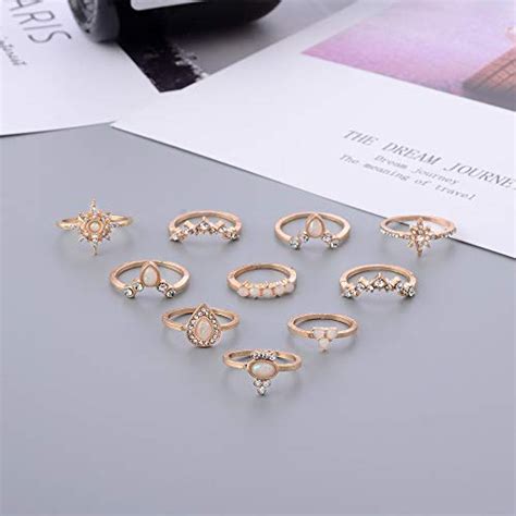 CSIYANJRY99 6 16 PCS Knuckle Stacking Rings For Women Teen Girls Boho