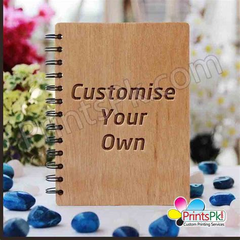 Customized Name Engraved Wood Diary Personalized Notebook