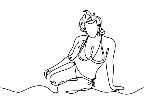 Beautiful Woman In Bikini Sunbathing At The Seaside 39391557 Vector Art