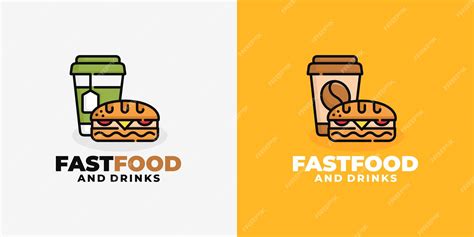 Premium Vector Sandwich And Drink Fast Food Logo Design Vector