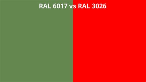 Ral 6017 Vs 3026 Ral Colour Chart Uk