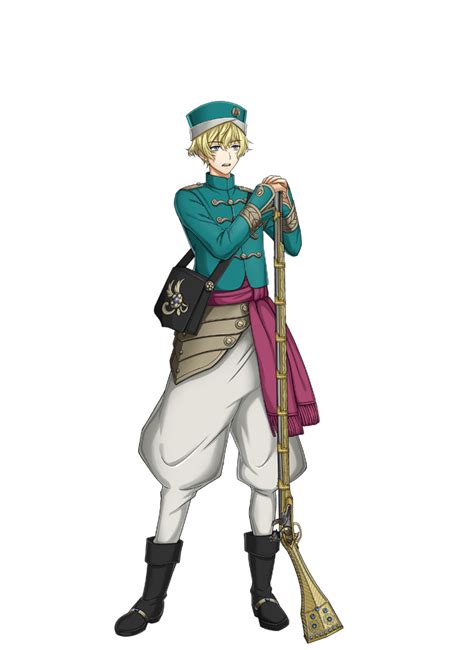 Safebooru 1boy Antique Firearm Blonde Hair Blue Eyes Boots Esen Senjuushi Firearm Full Body