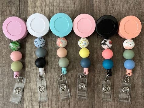 Beaded Badge Reel Nurse Id Badge Reel Nurse Accessories Etsy Badge