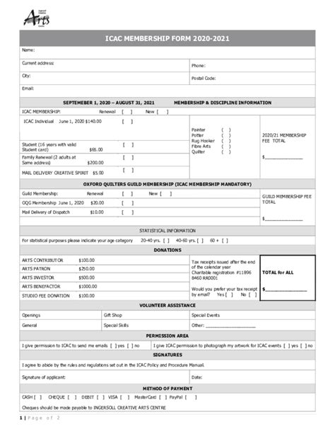 Fillable Online Icac Membership Form Fax Email Print Pdffiller