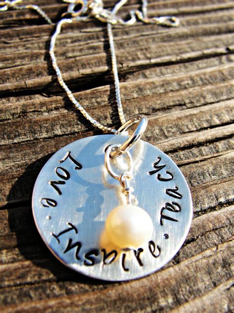 Custom Hand Stamped Sterling Silver Teachers Necklacepersonalized