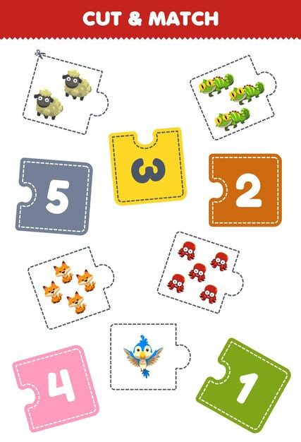 Lernspiel F R Kinder Schneiden Sie Ein Puzzleteil Aus Und Passen Sie Es