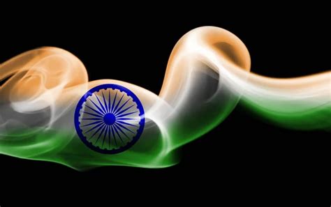 India National Smoke Flag Stock Photo Vladem