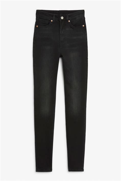 Oki High Waist Tight Washed Black Jeans Black Wash Monki